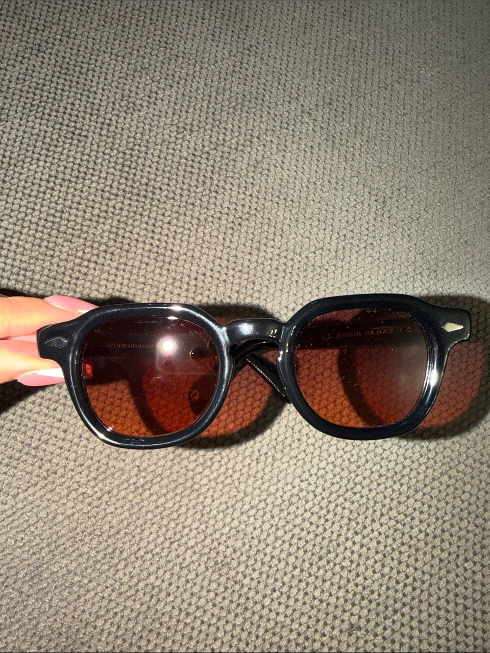 MOSCOT Black Frame Sunglasses with Brown Lenses